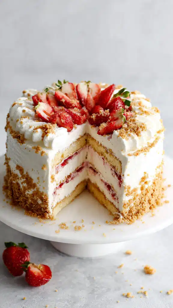 Strawberry Shortcake Ice Cream Cake