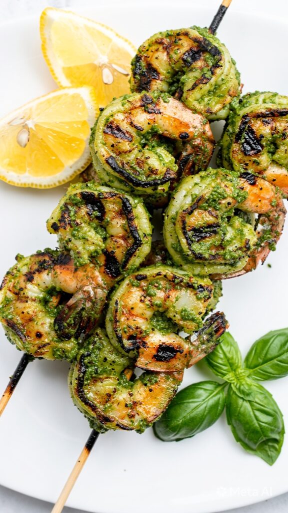 Pesto Shrimp Skewers