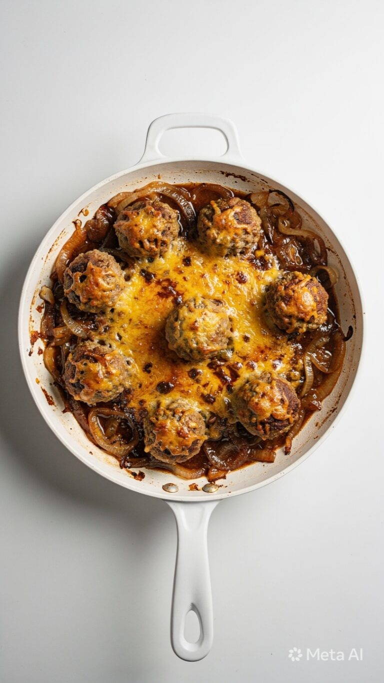 French Onion Meatballs