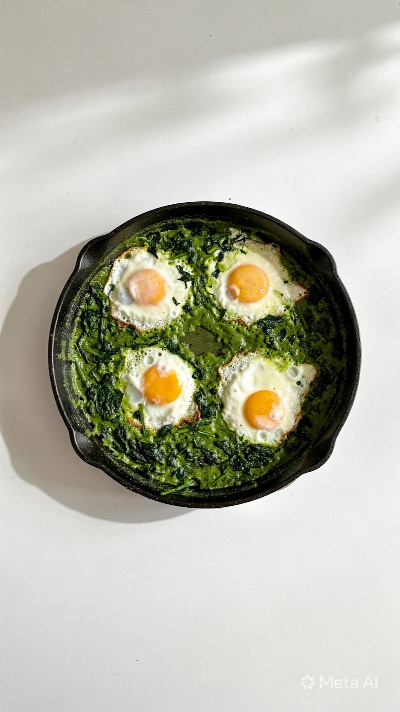 Green Baked Eggs Recipe